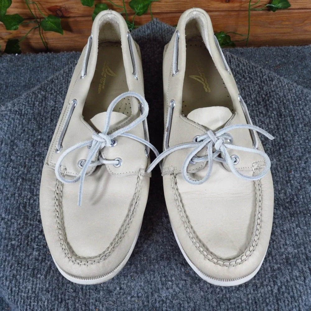Sperry Authentic Original Mens Boat Shoe Size 11 Casual Nautical Beige Leather